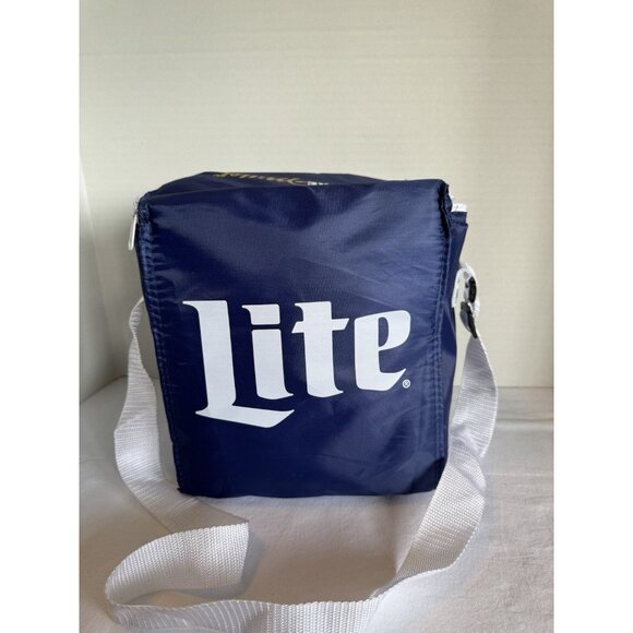 Miller Lite Dark Blue Soft Collapsing Cooler With Shoulder Strap - Picture 5 of 7